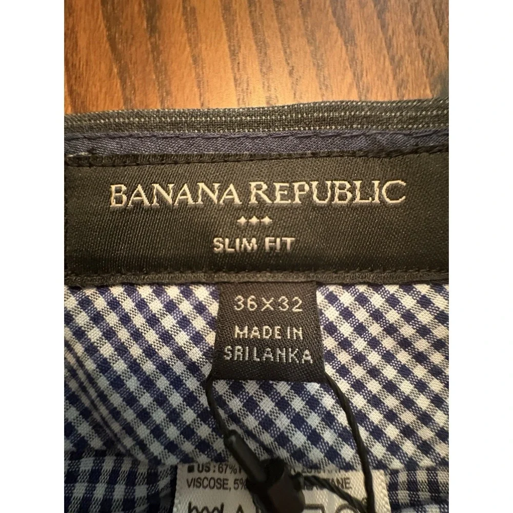 NWT Banana Republic Pants Mens Fits 36x31.5 Gray Tailored Performance Slim Dress